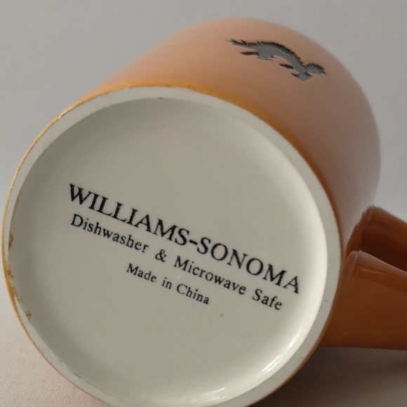 Williams-Sonoma Black Cat Embossed Orange Coffee or Tea Mug in EUC - Picture 4 of 4